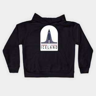 Iceland, Reykjavik Iceland Skyline Sticker Kids Hoodie